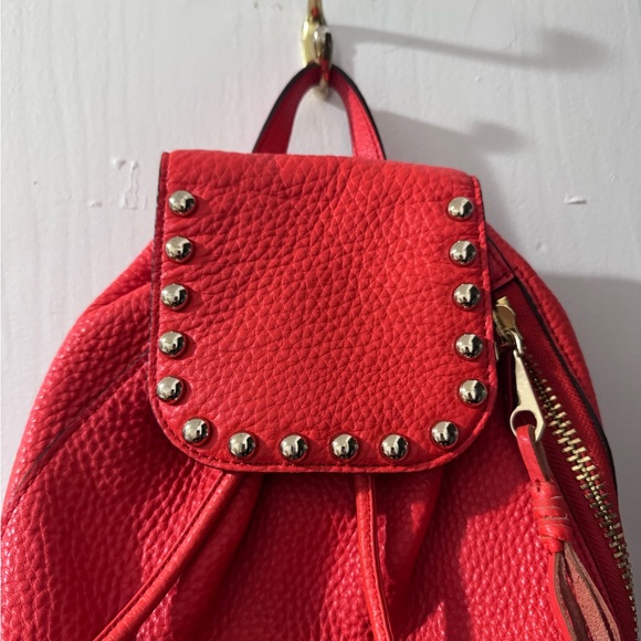 Rebecca Minkoff Cherry Red Studded Backpack - Picture 2 of 8